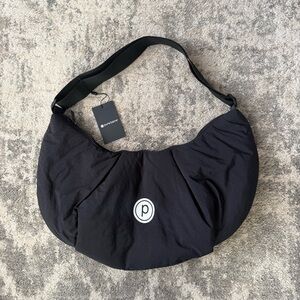 Pure Barre Black Half-Moon Crescent Saddle Bag